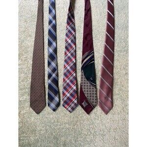Lot of 5 Assorted Branded Designer Ties - DKNY Countess Mara YSL Givenchy Valent